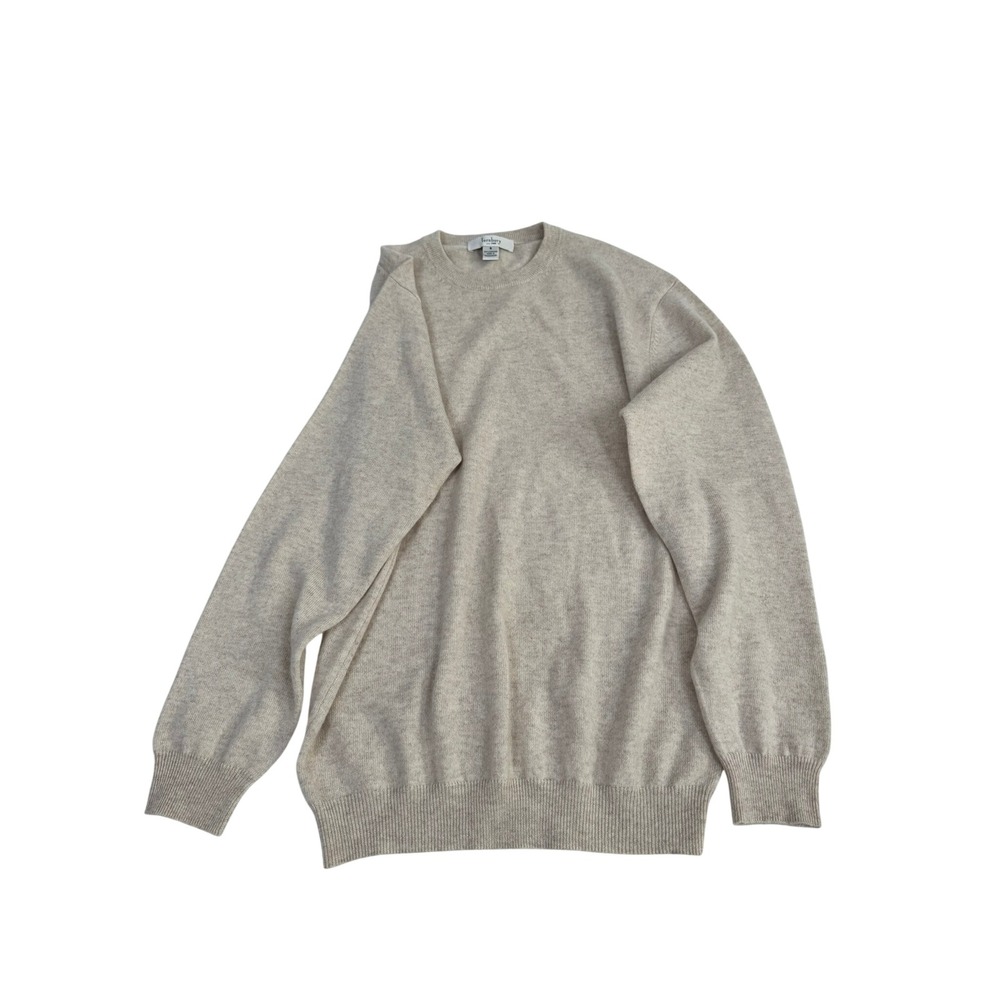 Turnbury Mens Oatmeal Beige 100% Cashmere Crewneck Sweater Size Small - Picture 2 of 8